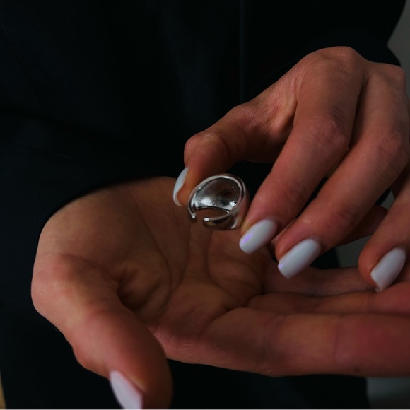 New Silver Chunky Ring Exaggerated Boho - Picture 5 of 8